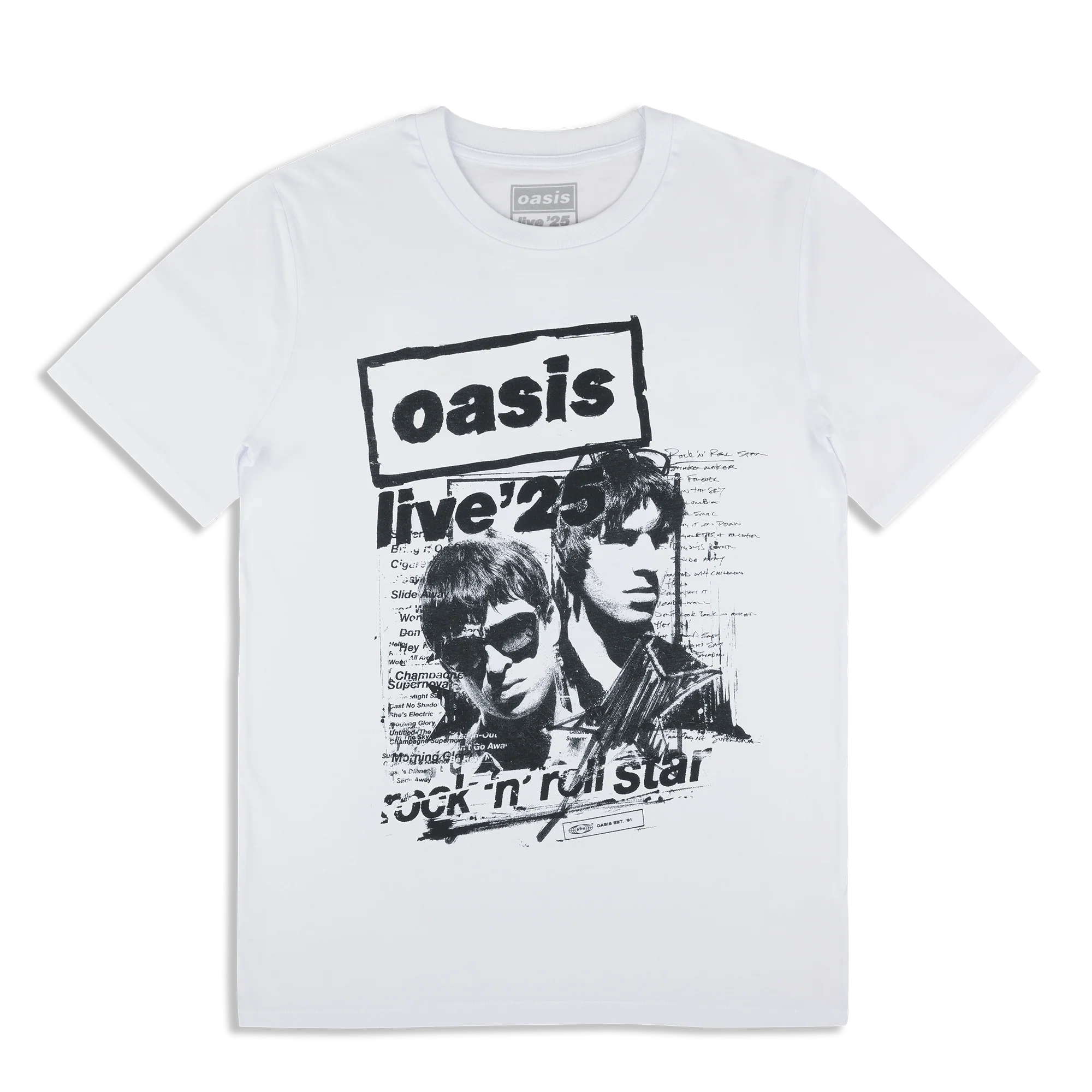 Live 25 Rock N Roll Star T-shirt White