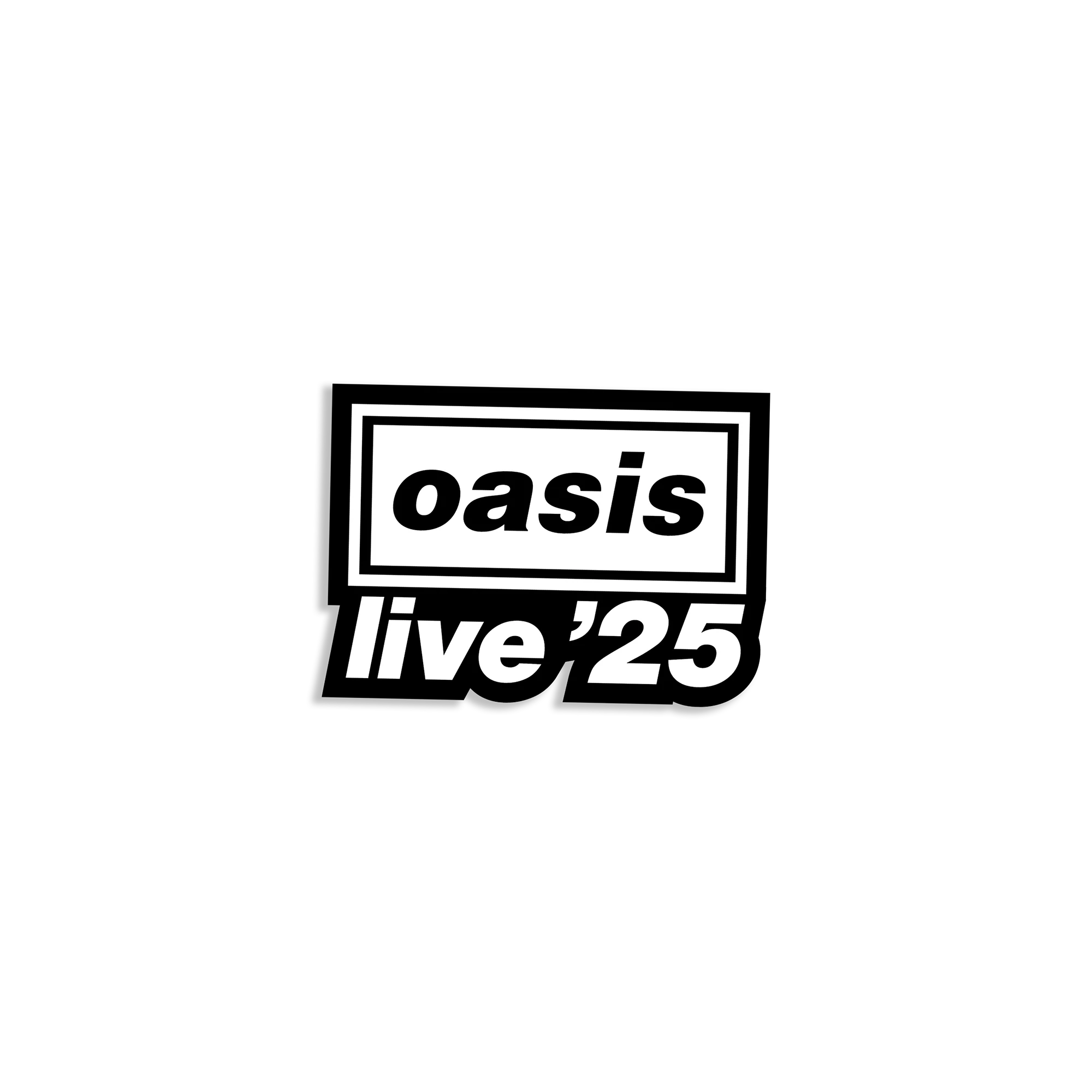 Original Oasis Live 25 Lock up Sticker Black